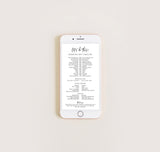 Wedding Party Timeline | Electronic Itinerary