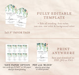 Greenery Thank You Shower Favor Tag | Editable Favor Tag Template