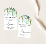 Greenery Thank You Shower Favor Tag | Editable Favor Tag Template