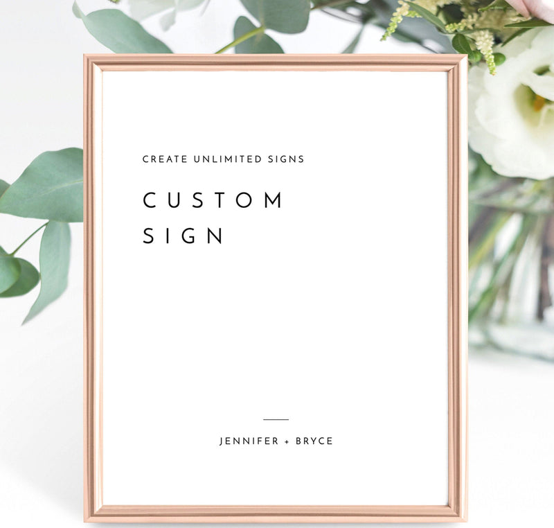 Minimalist Wedding Sign Template | Customizable Wedding Signage 