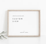Minimalist Wedding Sign Template | Customizable Wedding Signage