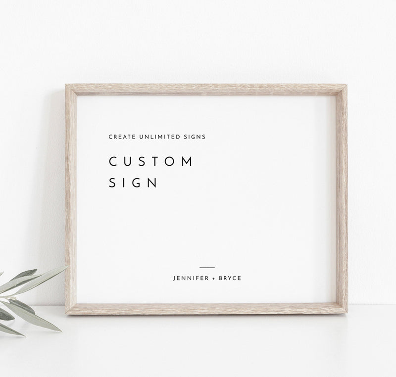Minimalist Wedding Sign Template | Customizable Wedding Signage 