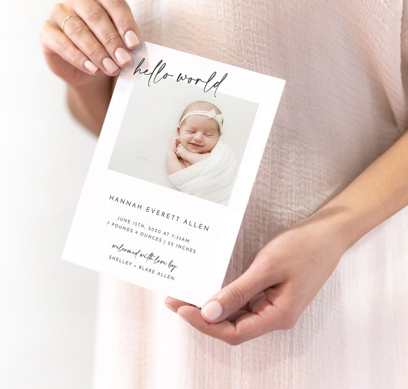 Photo Baby Announcement Card | Birth Announcement 