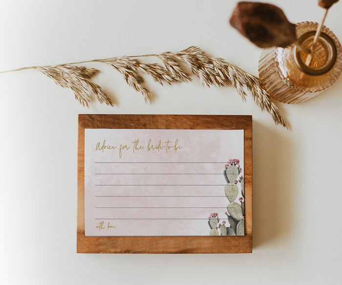 Fiesta Bridal Shower Advice Card Template | Well Wishes for Newlyweds
