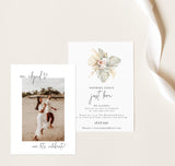 Pampas Grass Wedding Reception Invitation Template | Nothing Fancy, Just Love Invite 