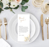 Pampas Grass Thank You Letter | Wedding Napkin Note