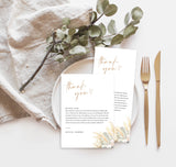 Pampas Grass Thank You Letter | Wedding Napkin Note