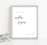 Minimalist Wedding Sign Template | Customizable Wedding Signage