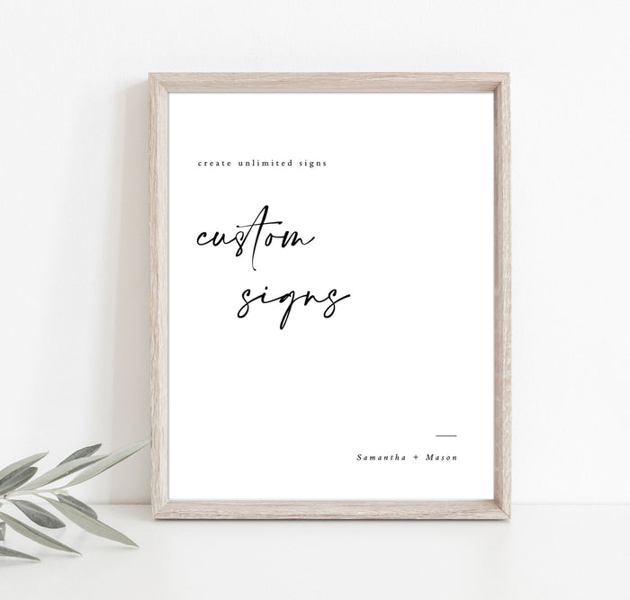 Minimalist Wedding Sign Template | Customizable Wedding Signage