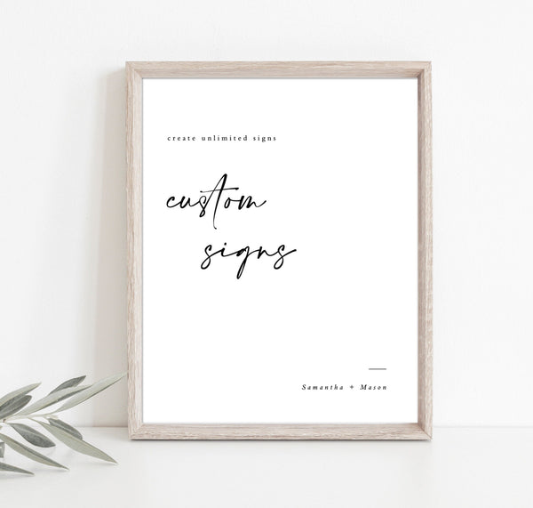 Minimalist Wedding Sign Template | Customizable Wedding Signage 