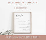 Minimalist Drink Menu Template | Printable Cocktail Menu