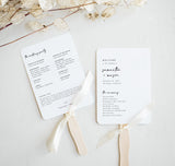 Minimalist Wedding Program Template | Printable Order of Service