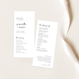 Minimalist Wedding Program Template | Printable Order of Service