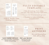 Minimalist Wedding Timeline Template | Modern Order of Events Timeline