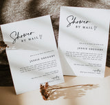 Bridal Shower By Mail Invite | Minimalist Baby or Bridal Shower Invite