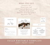 Minimalist Wedding Invitation Suite Template | Editable Minimalist Wedding Invite 