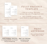 Minimalist Wedding Menu Template | Minimal Wedding Menu