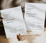 Minimalist Rehearsal Dinner Invitation Template | Minimal Wedding Rehearsal Invite