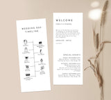 Minimalist Wedding Timeline Template | Modern Order of Events Timeline