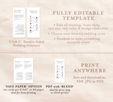 Minimalist Wedding Timeline Template | Modern Order of Events Timeline