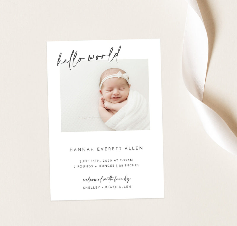 Photo Baby Announcement Card | Birth Announcement 