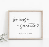 Hand Sanitizer Sign | Be Wise and Sanitize Sign