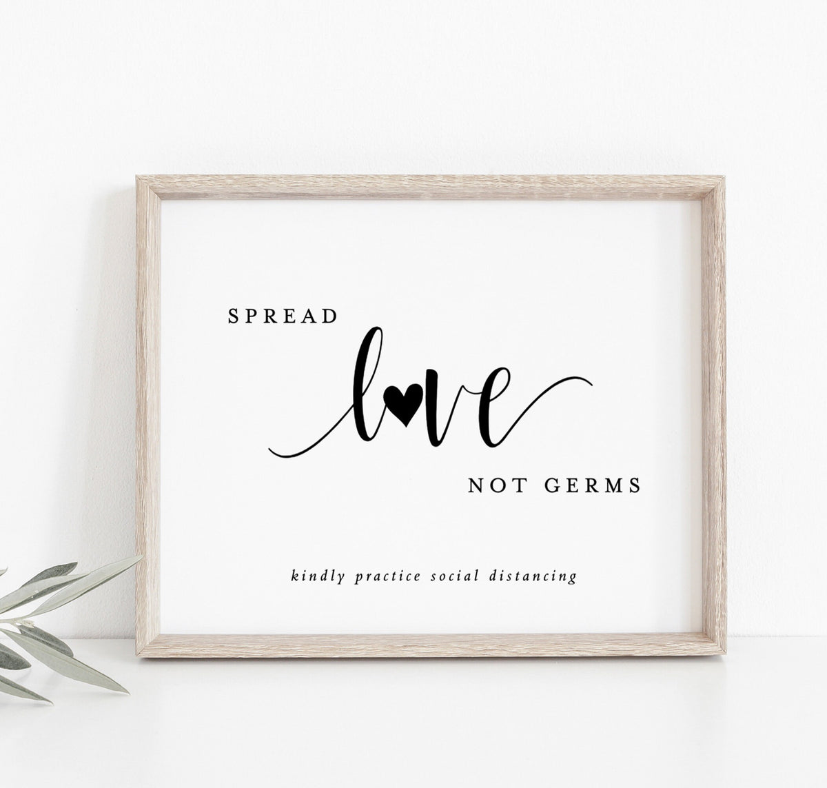 Spread Love, Not Germs Sign | Hand Sanitizer Sign