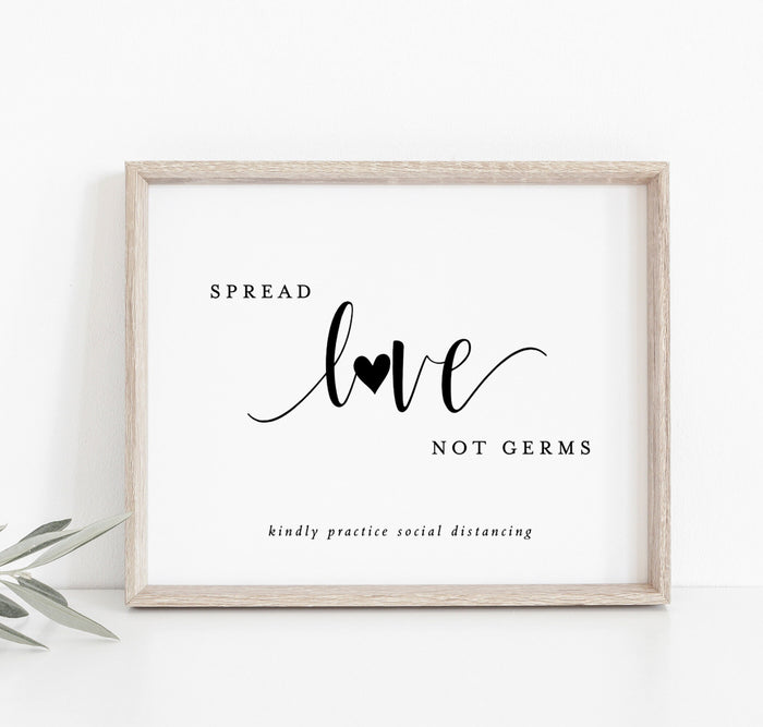 Spread Love, Not Germs Sign | Hand Sanitizer Sign
