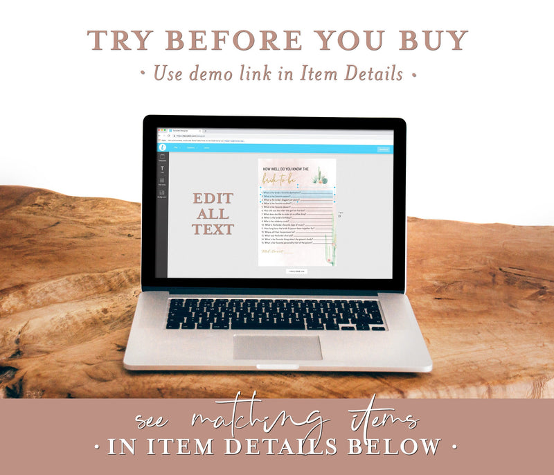 Fiesta Bridal Trivia Game | Editable How Well Do You Know the Bride-to-Be Game 