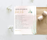 Fiesta Bridal Trivia Game | Editable How Well Do You Know the Bride-to-Be Game