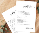 Covid Wedding Safety Note | Social Distance Wedding Insert