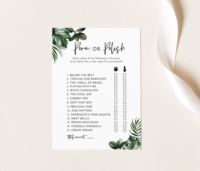 Porn Or Polish Bachelorette Game | Tropical Bachelorette Party