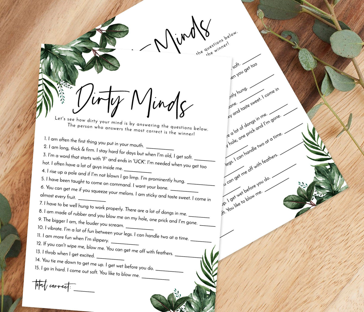 Dirty Minds Bachelorette Game | Dirty Bachelorette Party Game