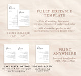 Minimalist Wedding Menu Template | Minimal Wedding Menu