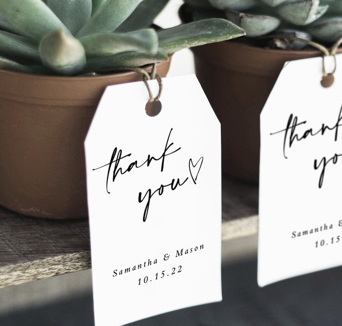 Minimalist Wedding Favor Tag Template | Modern Wedding Favor Tag