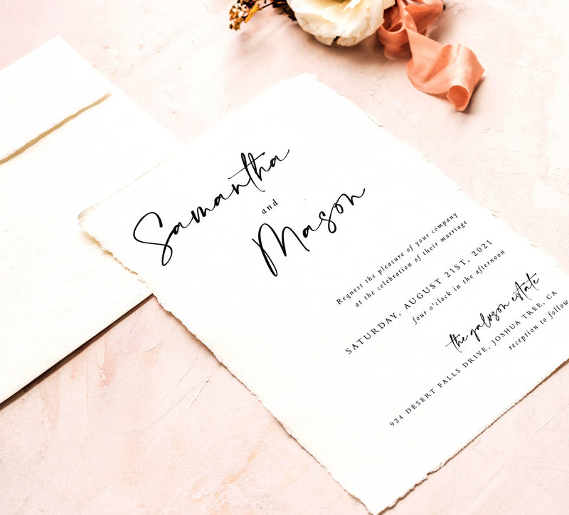 Modern Minimalist Wedding Invitation Template | Editable Wedding Invite 