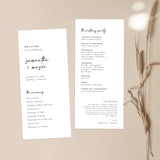 Minimalist Wedding Program Template | Printable Order of Service