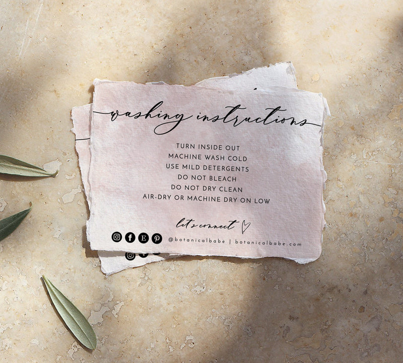 Small Business Care Card | Clothing Care Card 