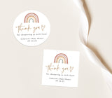 Rainbow Shower Favor Tag Template | Round Favor Tags 