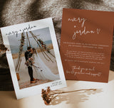 Photo Wedding Announcement | Terracotta Photo Elopement Announcement 