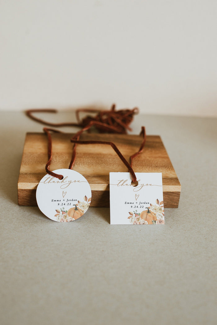 Fall Shower Favor Tag Template | Round Favor Tags
