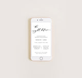 Rehearsal Dinner Text Invitation | Digital Modern Minimalist Rehearsal Invite