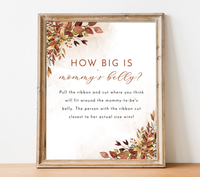 How Big Is Mommy's Belly Game | Fall Baby Shower