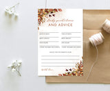 Fall Baby Shower Advice and Predictions Card | Gender Neutral Baby Shower
