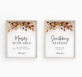 Fall Wedding Social Distance Signs | Please Wear A Mask Wedding Sign