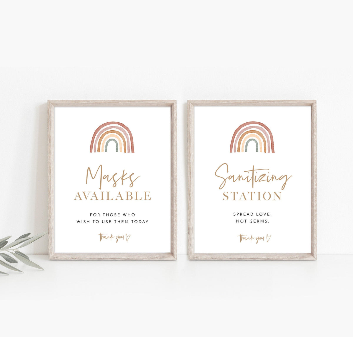 Rainbow Shower Social Distance Signs | Please Wear A Mask Wedding Sign