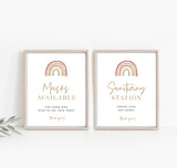 Rainbow Shower Social Distance Signs | Please Wear A Mask Wedding Sign