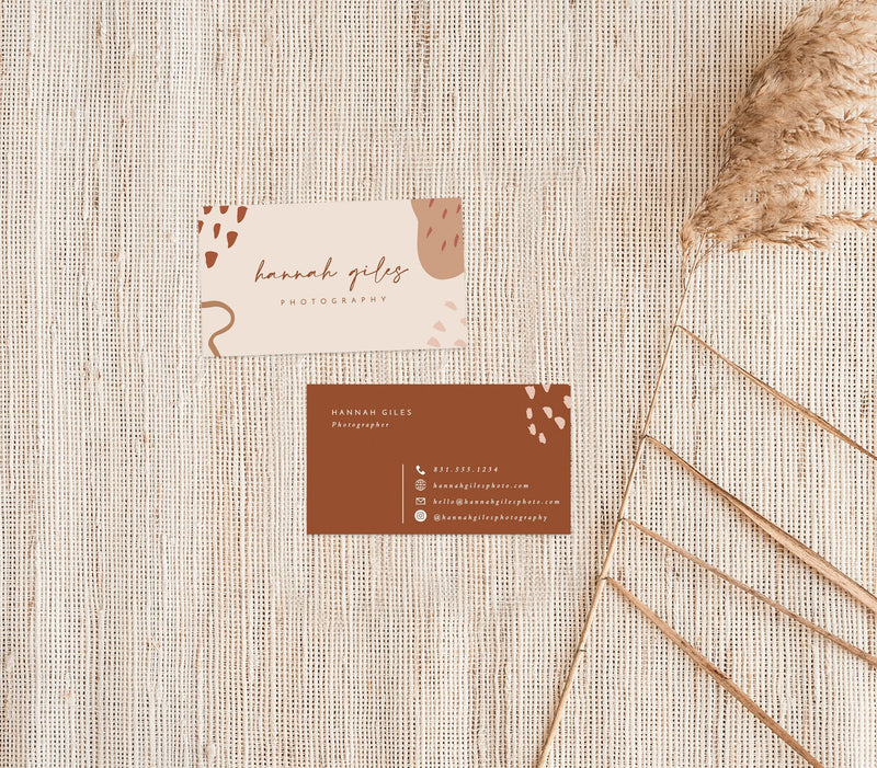 Terracotta Small Business Card | Boutique Business Card Template 