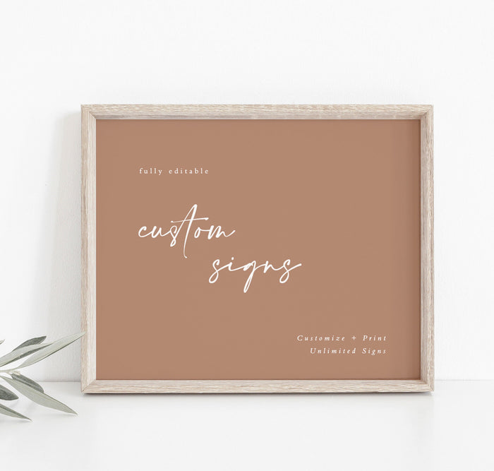 Desert Sand Custom Sign Template | Terracotta Wedding Custom Sign