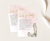 Desert Books for Baby Card | Book Request Insert Template